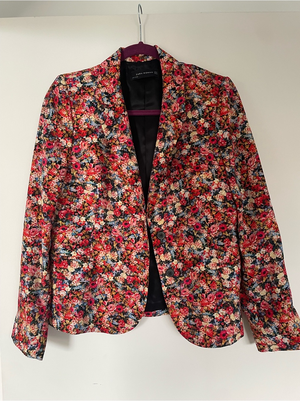Zara Floral Blazer in Red Multi